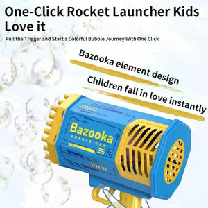 69 Hole Automatic Electric Bubble Machine Racket Launcher - KIDZMART