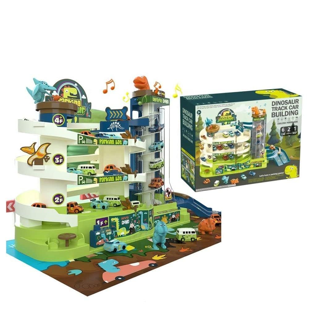 Dinosaur Track Car Building & Parking Garage