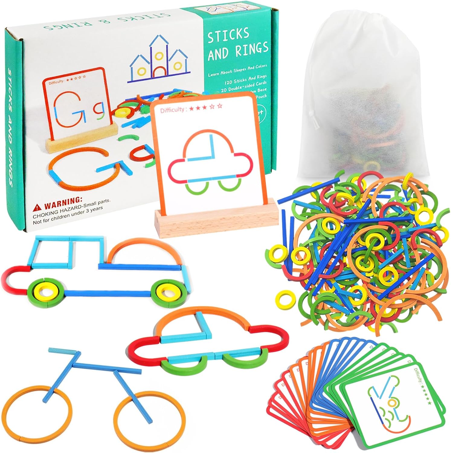 Wooden Ceative Sticks and Rings