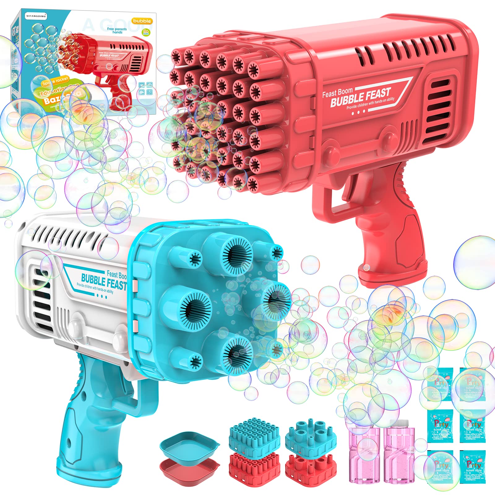 36 Holes 2 Caps Electric Bubble Gun