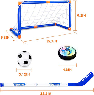 CUKU Kids Toys - Hover Hockey Set with Rechargeable Hover Soccer 2 Goals - Air Power Training Ball Playing Hockey Game - Hockey Toys 3 4 5 6 7 8 9 10 11 12 Year Old Boys Girls Best Gift