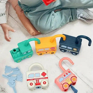 Montessori Numbers Matching Locks Train and Keys - KIDZMART