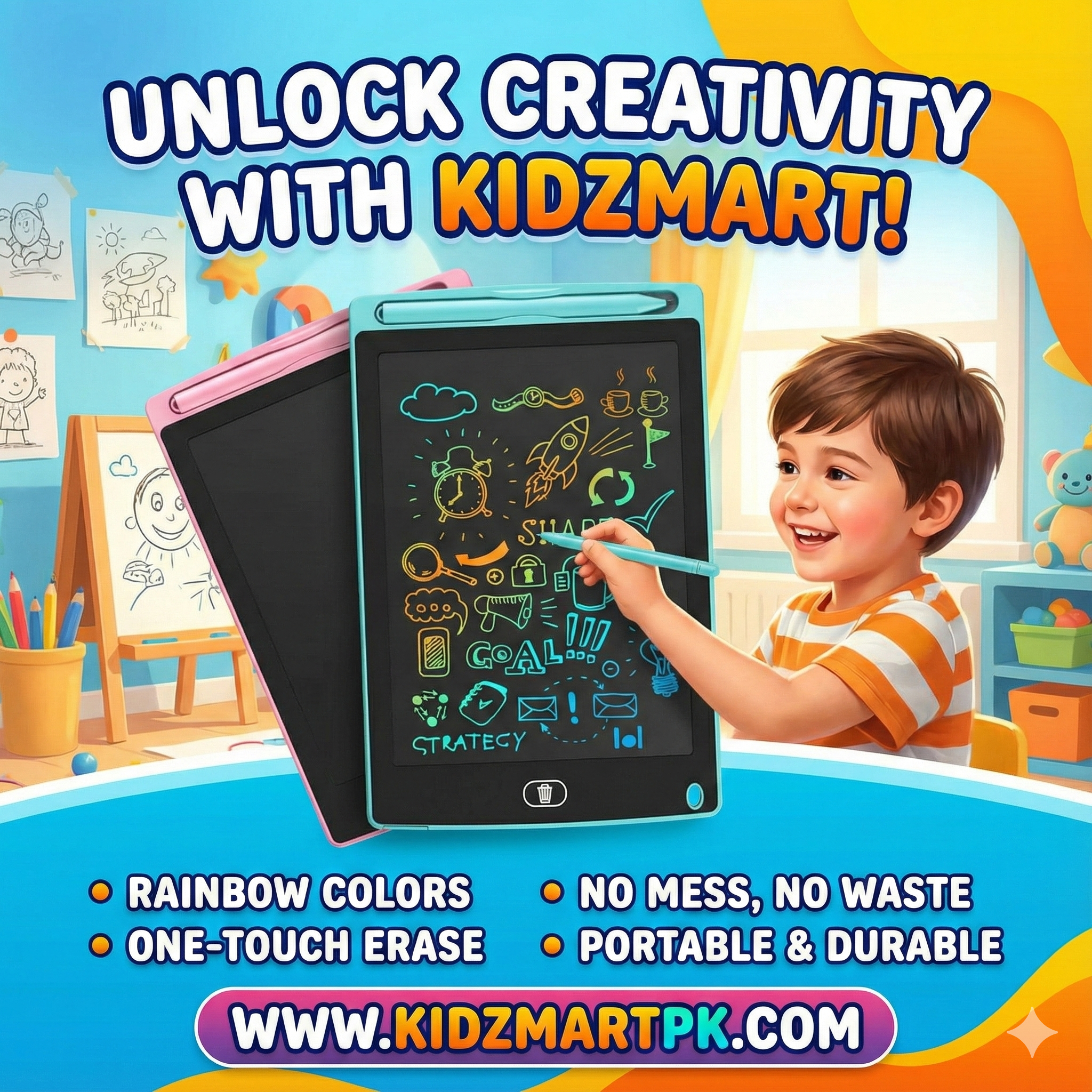 Multi-Colour LCD Writing Educational Tablet For Kids