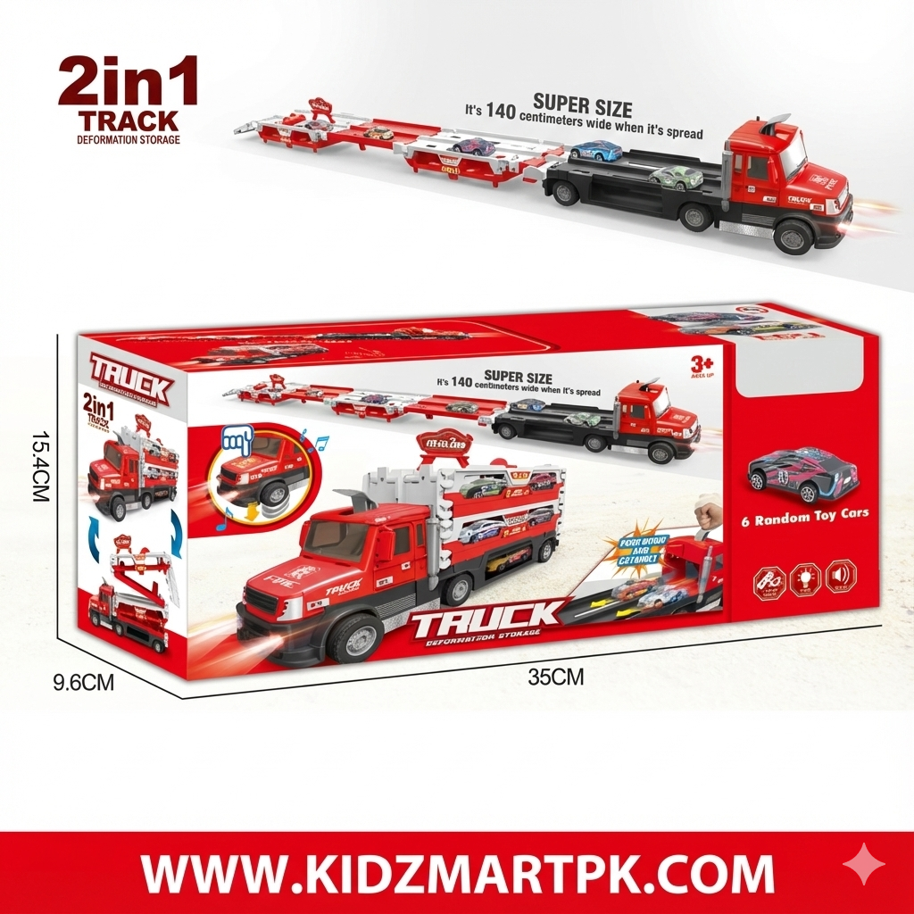 π Transporter Truck with Track & Mini Cars β 2-in-1 Playset for Kids