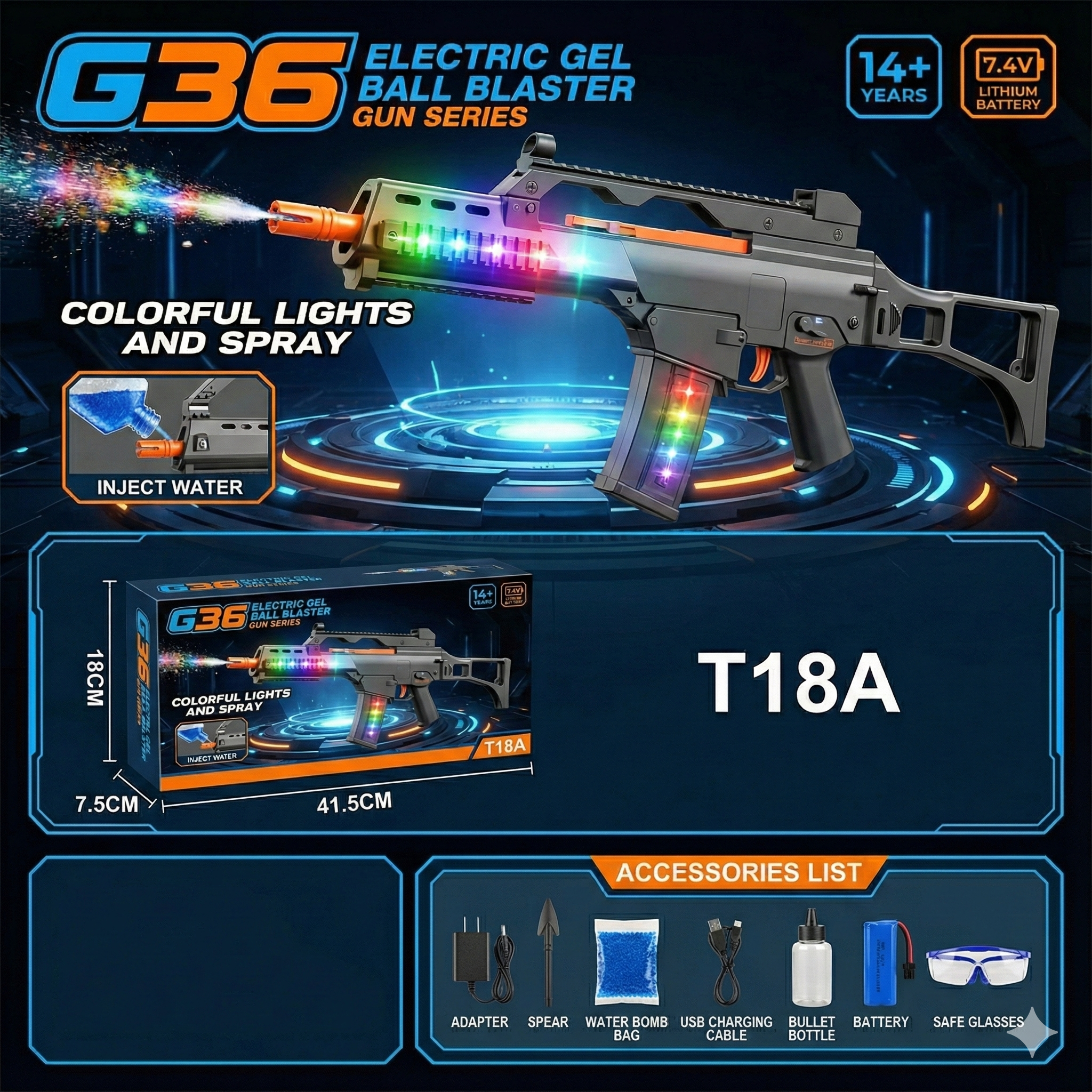G36 Electric Gel Ball Blaster Gun