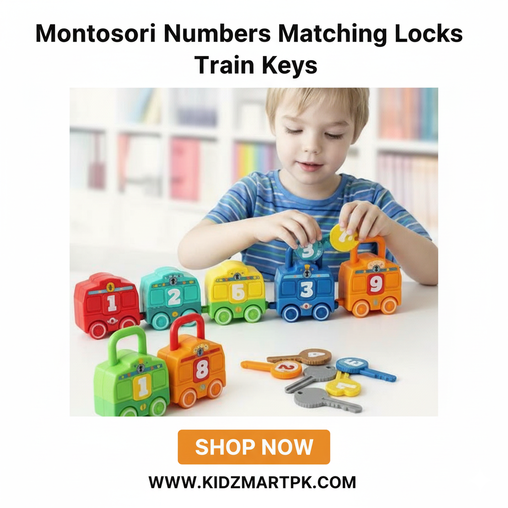 Montessori Numbers Matching Locks Train and Keys