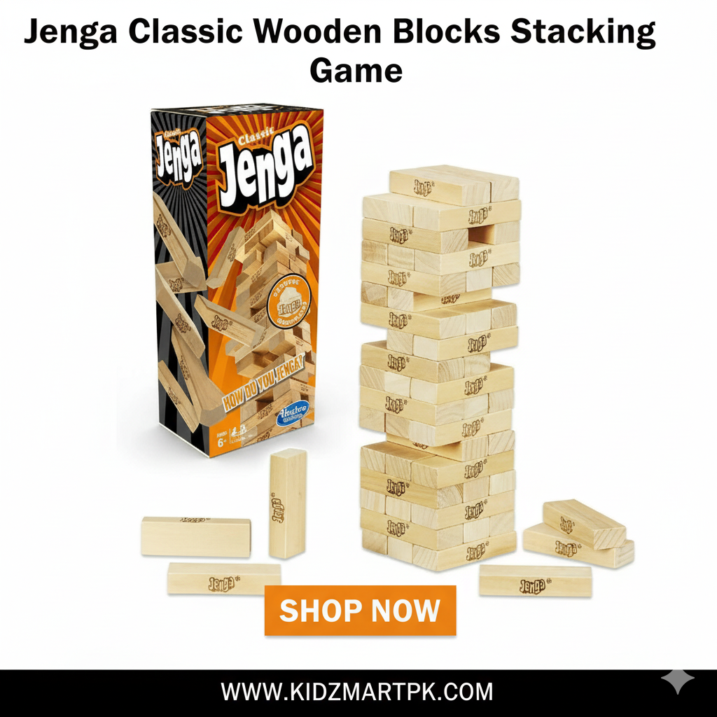 Jenga Classic Game with hardwood Blocks