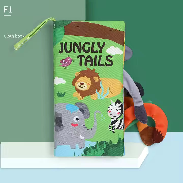 Animal Tail Baby Cloth Book for Kids Educational