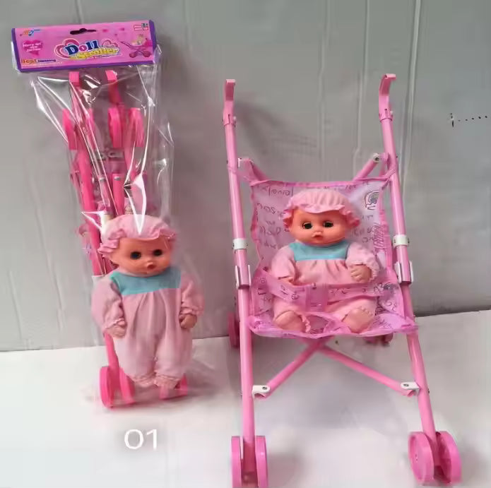 Doll Pram Stroller with Inflatable Wheels  Toys for girls