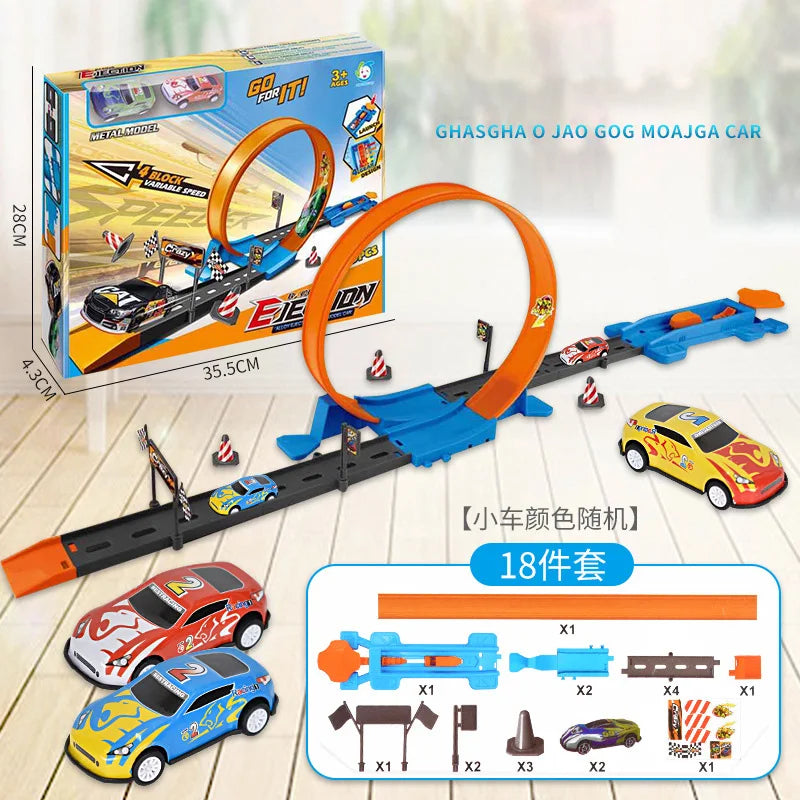 New Hot Wheels Ejection Track Car Children's Car Racing Toy Boy Track Toy Set