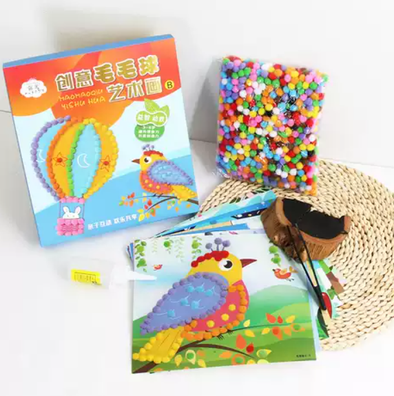 DIY Handmade Fur Ball Sticker