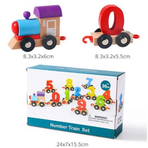 Wooden Number Train Toy Set For Babies