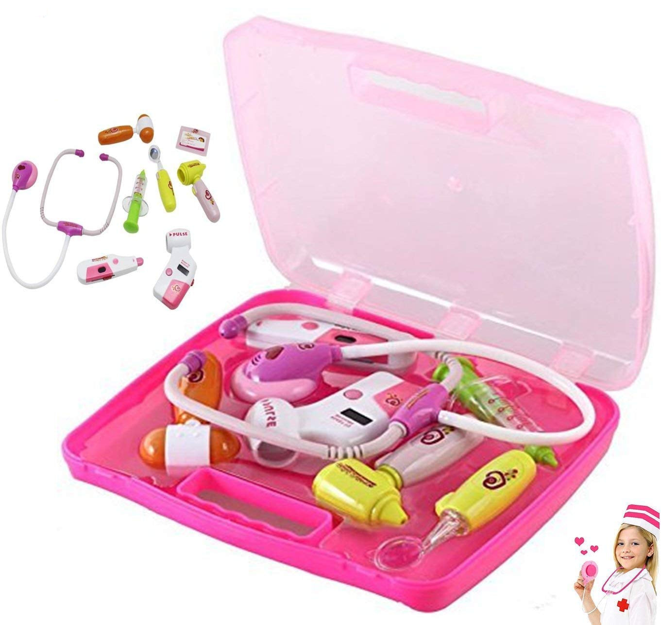 Doctor Set Toy with Light Sound Effects (Pink)