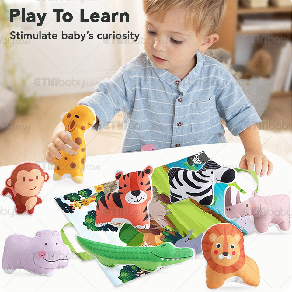 9-Piece Baby Play Mat & Animal Plush Toy Set