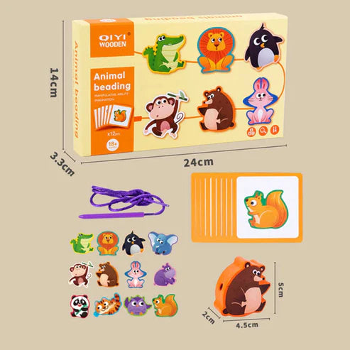 12 PCS Wooden Beading Game for kids