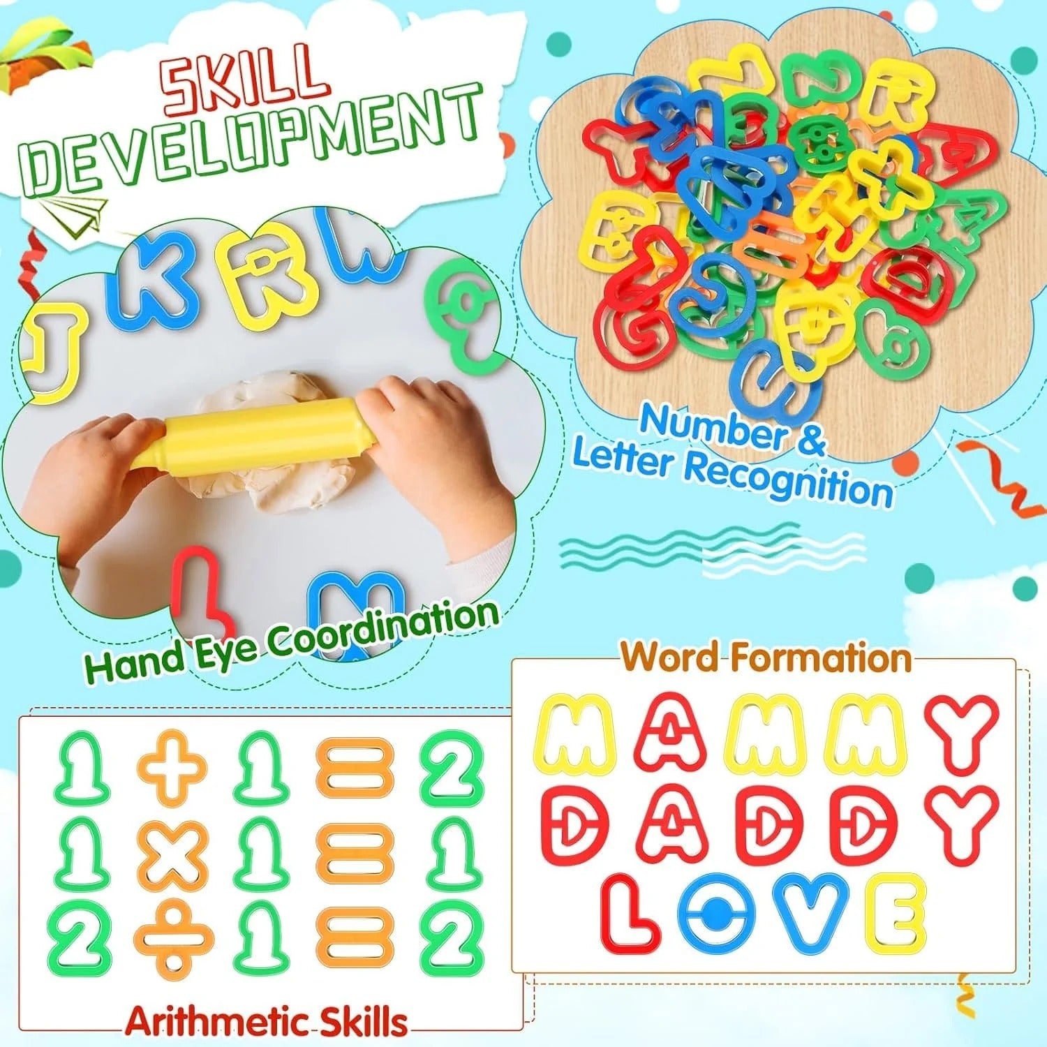 Alphabet & Numbers Funny Clay