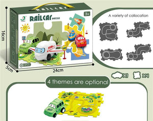 Puzzle Car Tracks & Electric Drive Set - KIDZMART