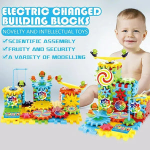 Electric Gear Building Blocks 83Pc - KIDZMART 