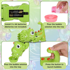 Dinosaur Bubble Machine Gun For Kids