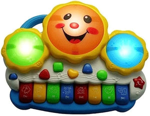 Krishna Enterprise Drum Keyboard Musical Toys, Multi Color with Flashing Lights Animal Sounds and Songs Battery Operated Toys for Kids Musical Piano