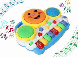 Krishna Enterprise Drum Keyboard Musical Toys, Multi Color with Flashing Lights Animal Sounds and Songs Battery Operated Toys for Kids Musical Piano