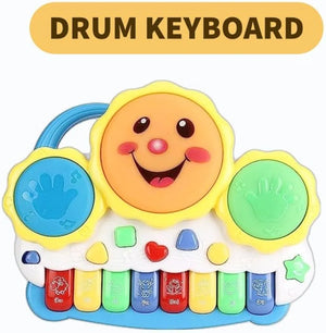 Krishna Enterprise Drum Keyboard Musical Toys, Multi Color with Flashing Lights Animal Sounds and Songs Battery Operated Toys for Kids Musical Piano