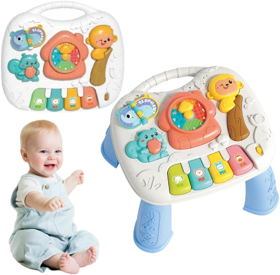 Infant Activity Table with Musical Piano and Clock