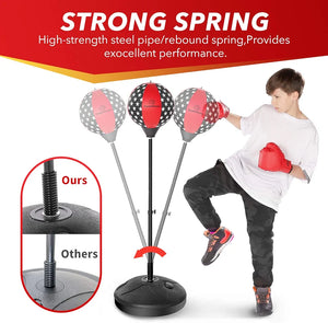 Cloud Fitness Punching Bag with Stand for Kids- Excellent Boxing Gloves, Perfect and Portable Design, Great Gift for Boys & Girls for Exercise and Fun Activities
