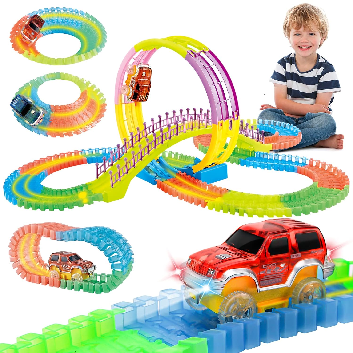 360 Degree Colorful Race Car Track Set