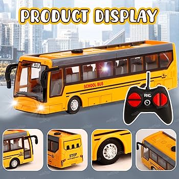 RC School Bus with Sounds and Lights USB Rechargeable Toy