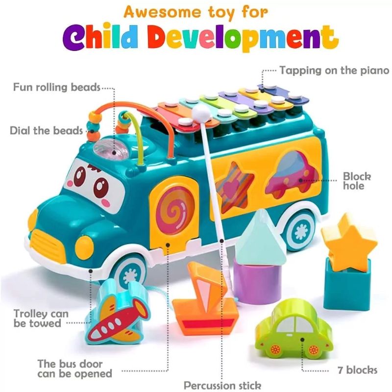 Musical Learning Adventure: Baby Shape Sorting And Xylophone Bus (Deal)