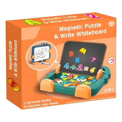 2-in-1 Magnetic Puzzle & Write Whiteboard