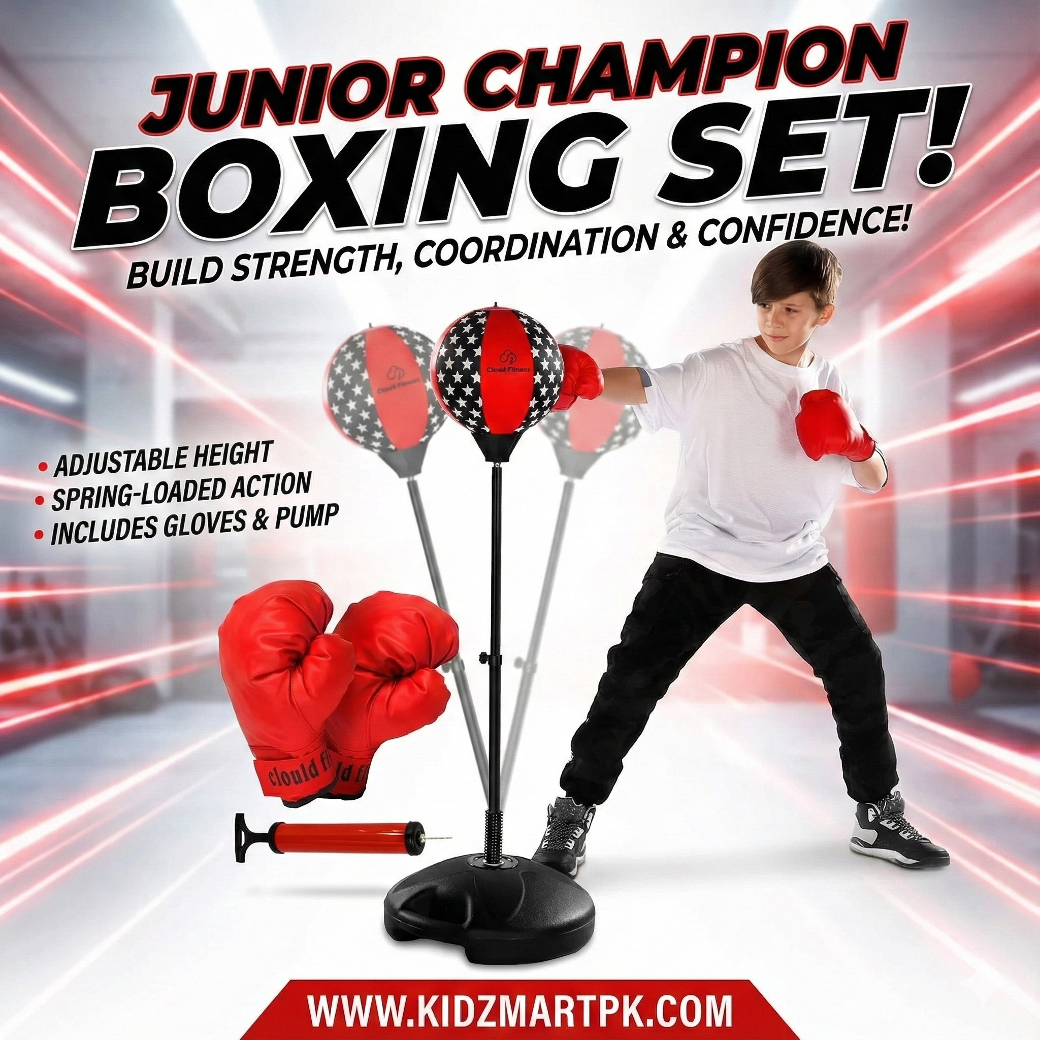 Cloud Fitness Punching Bag with Stand for Kids