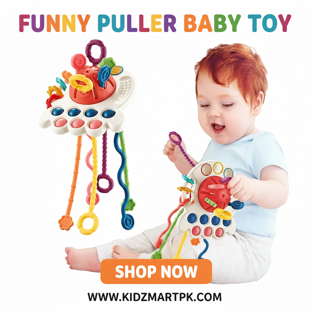 Silicone Teether Funny Pulling Toy