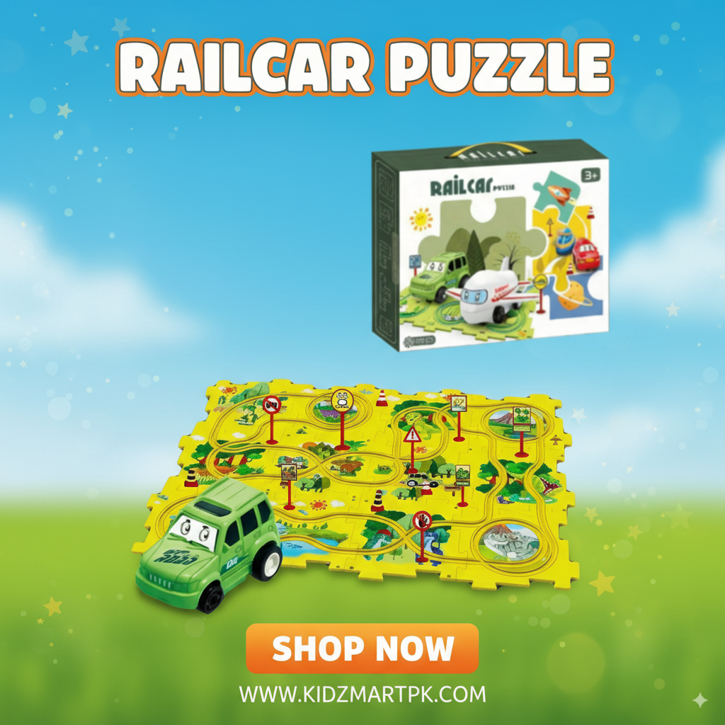 Electric Puzzle Railcar Track Set