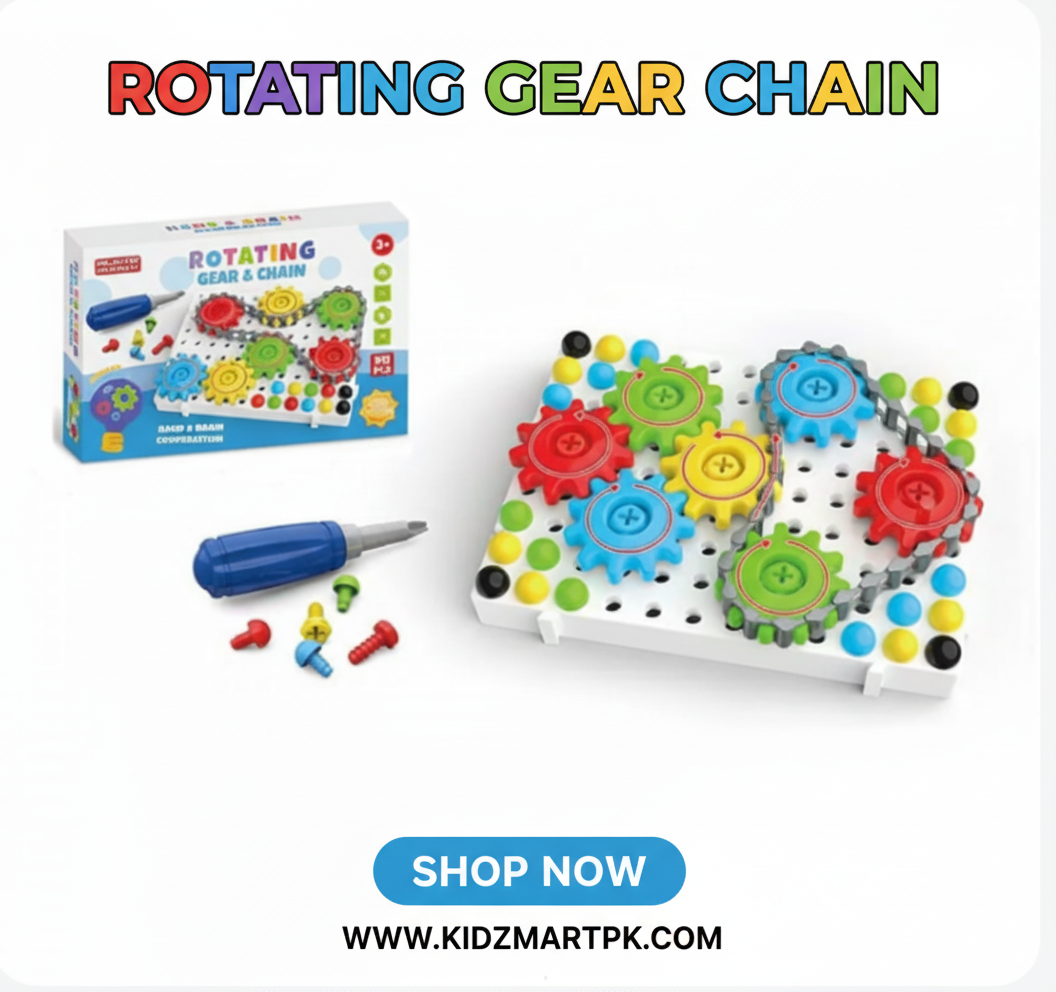 Tool Box Rotating Gear Building Blocks – Creative STEM Toy for Kids