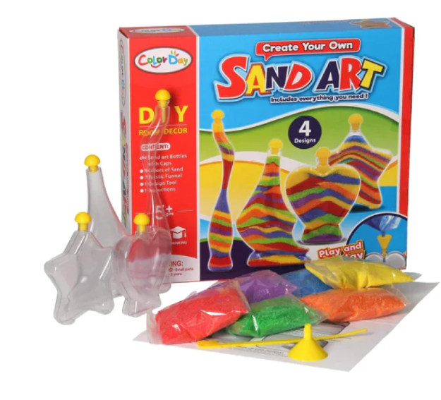 Color Day Sand Art Kit - 4 Designs, 6 Vibrant Colors