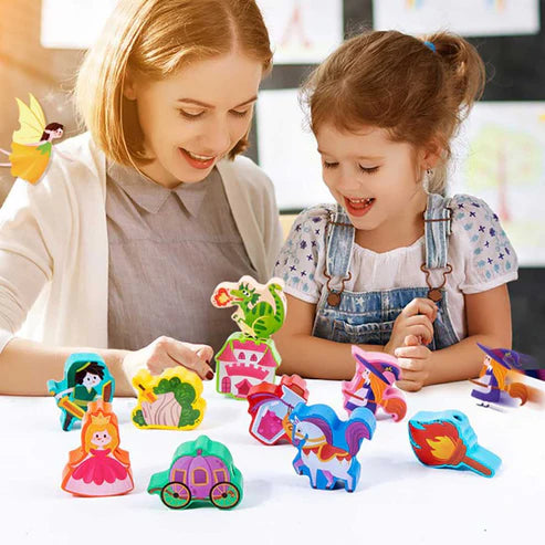 12 PCS Wooden Beading Game for kids