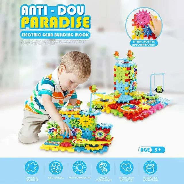 Electric Gear Building Blocks 83Pc - KIDZMART 