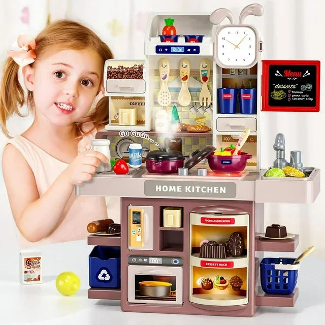 Play Kitchen Set on Table with Cooking Stove