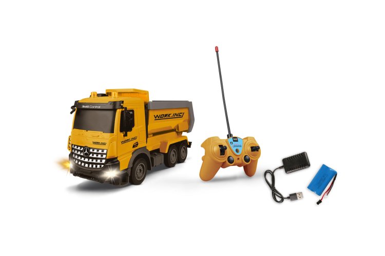 🚚 RC Dump Truck Building Toy with LED Light – For Kids